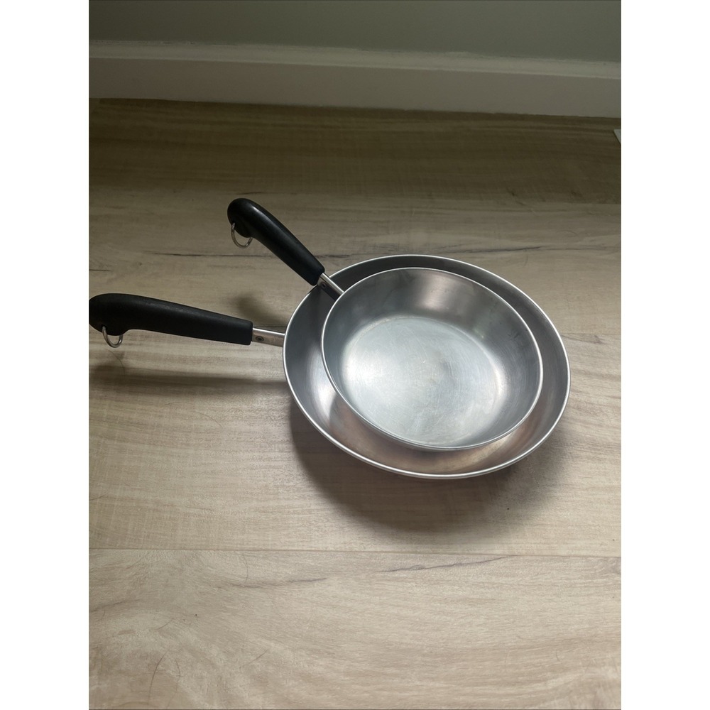 VINTAGE REVERE WARE COPPER CLAD BOTTOM 7 And 9"INCH SKILLET FRYING PANS No Lids‎